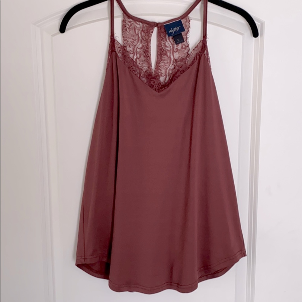 Daytrip Maroon Lace Tank